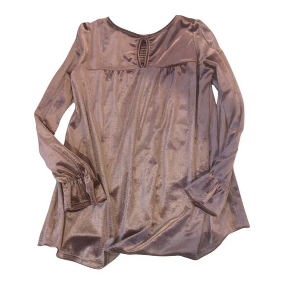 RJ 220 Velour Blouse Top Shirt Sz M Y2K Babydoll Style - Picture 2 of 8